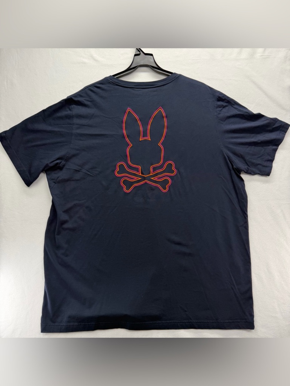 Psycho Bunny Black Short Sleeve T-shirt Pink/Orange Embroidered Logo Size 4XLT - Picture 2 of 8